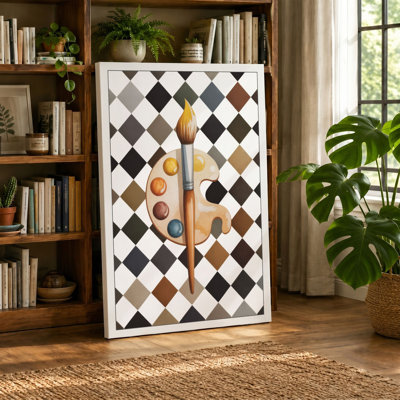 Artist's Palette in Repose Geometric - Wrapped Canvas