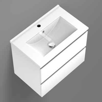 Nurie 600mm Single Bathroom Vanity with Drop In Ceramic Basin