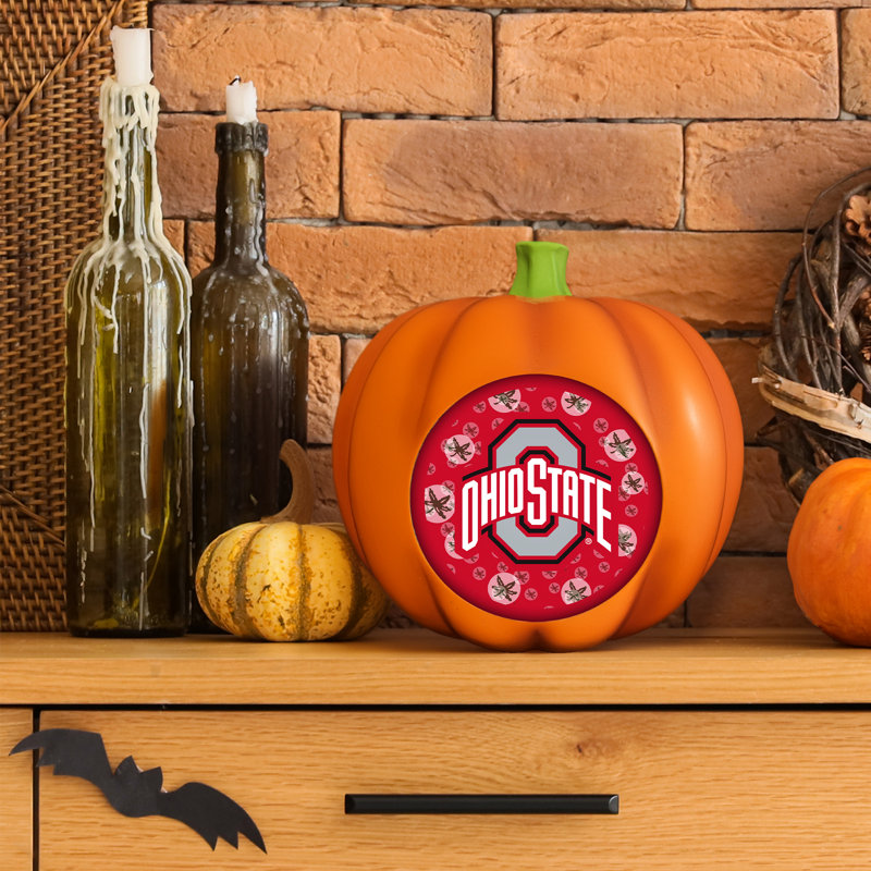NCAA Ohio - décor de citrouille en résine à logo 3D à DEL | 10 po