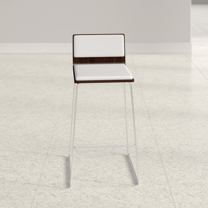 Sawyer Upholstered Counter Stool, Walnut, White