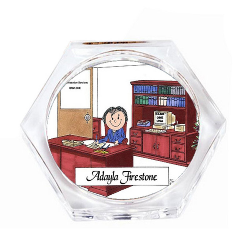 Personalized Executive - Ensemble de cadeau pour sous-verre féminin (4 sous-verres), Oui