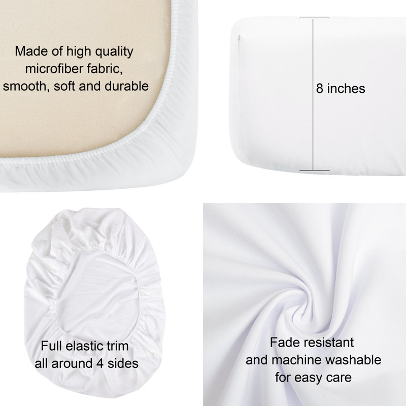 Microfiber Fitted Sheet, White