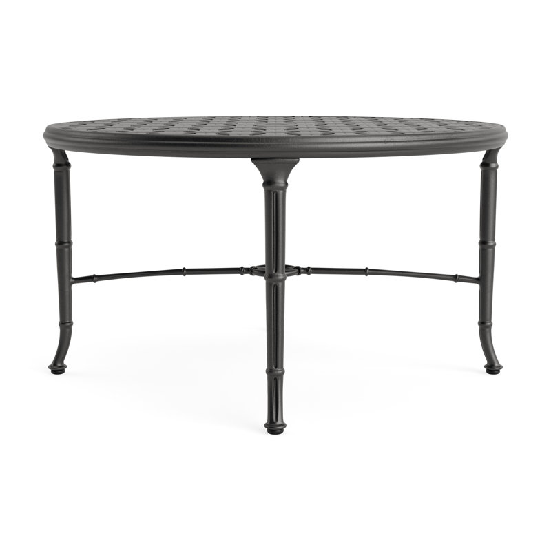 Calcutta Outdoor Round Chat Table, Textured Pewter