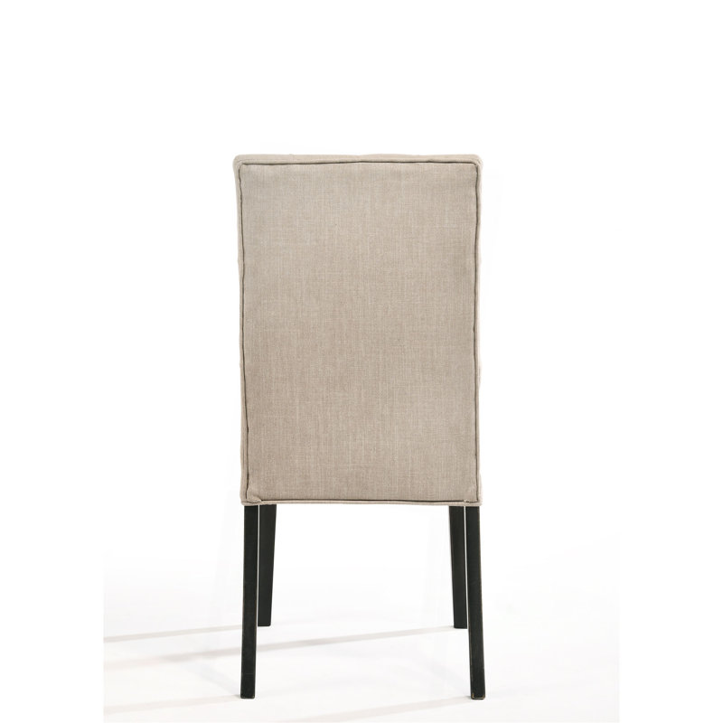 Ensemble de 2 chaises d'appoint Morland en lin brun clair et finition noire rétro