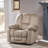 Luxurious Manual Recliner Chair In Coffee, Skin-Friendly Fabric, Dual Cup Holders-638510406
