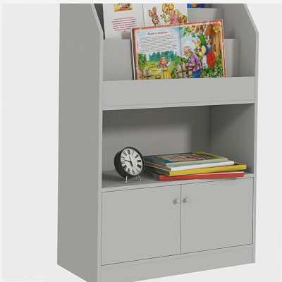 Armoire de rangement pour jouets, bibliothèque, convient aux pièces, chambres à coucher, salles de jeux, chambres de bébé, gris