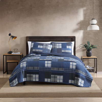 Eddie Bauer Eastmont Cotton Navy Reversible Quilt Set