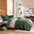 3 Pieces Full/Queen Comforter Set,Green-131298240-131298239