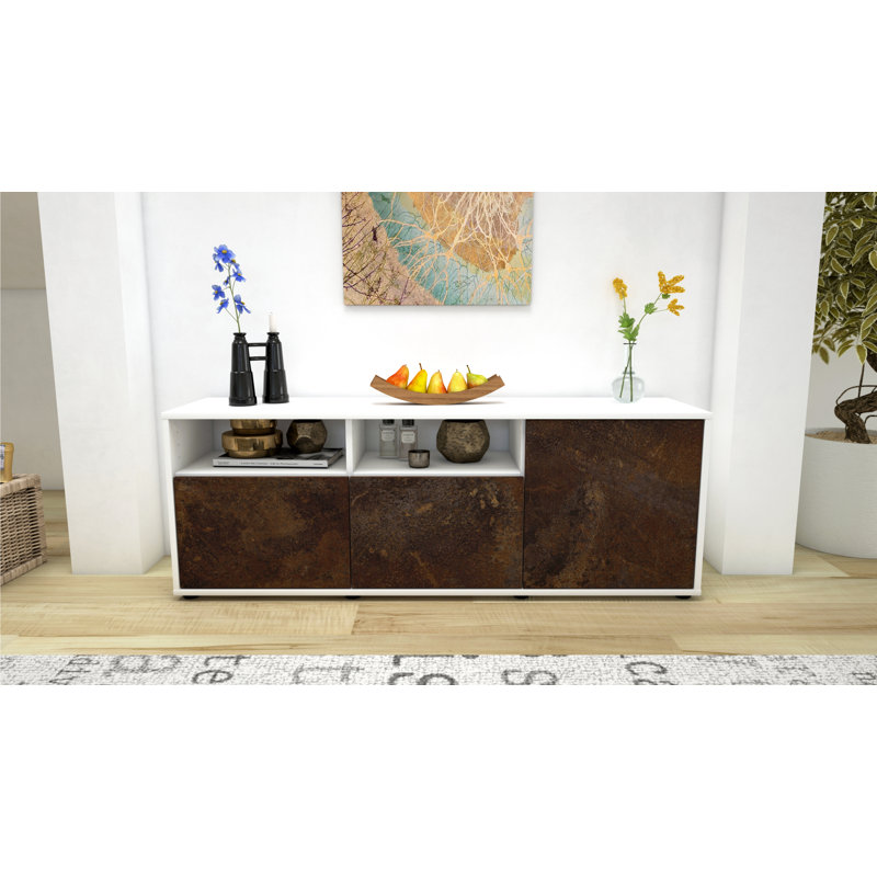 Wyss TV Stand, Rust / Matte White