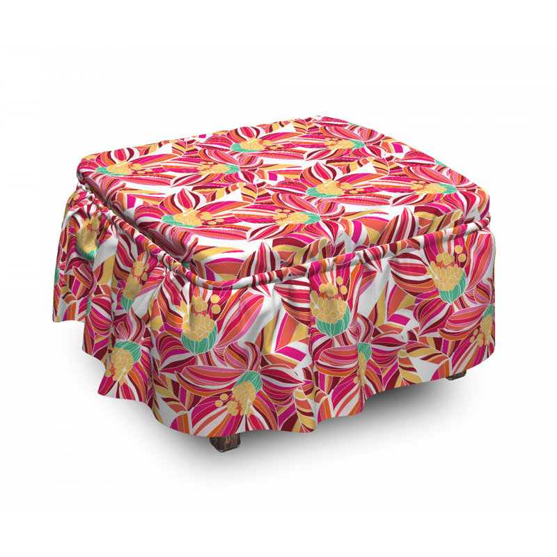 Housse pour repose-pieds abstract spring fleurs
