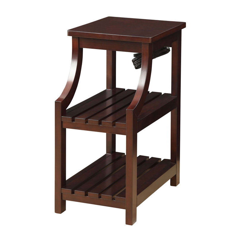 Espresso Side Table with USB Power Dock