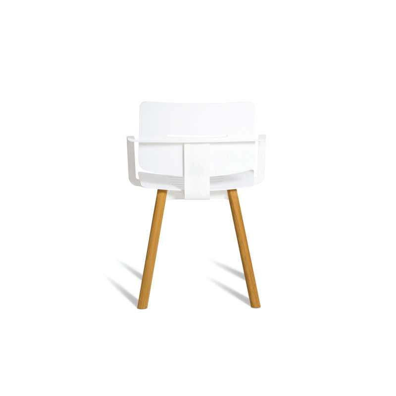 Coco Outdoor Dining Armchair, Does Not Apply, White/Faux Teak