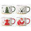 Ensemble de 4 tasses de Noël en céramique ALOFMO (30 cl), service à café festif pour 4 personnes
