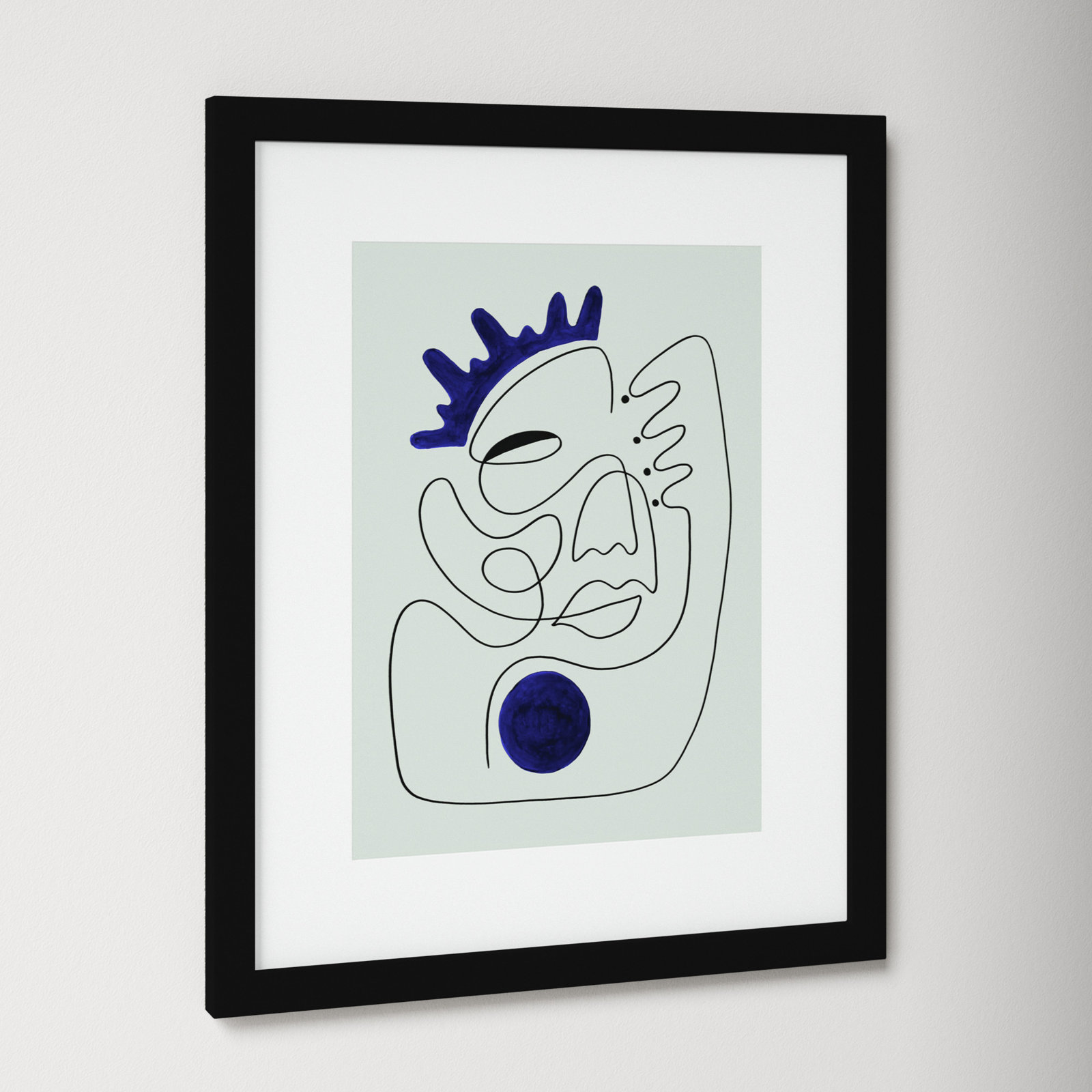 El Rey by Shatha Al Dafai, 21.38" H x 17.38" W x 0.875" D, Noir Black Framed