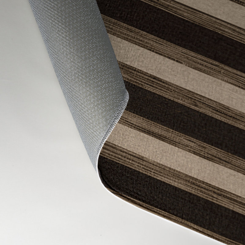 Tapis intérieur / extérieur brun HorizontalStripes, Rectangle 9 pi x 12 pi