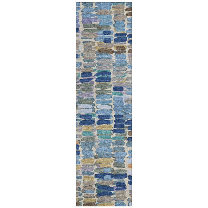 Machine Washable Indoor/Outdoor Chantille ACN2349 Abstract Rug, Runner 2'3" x 7'6"