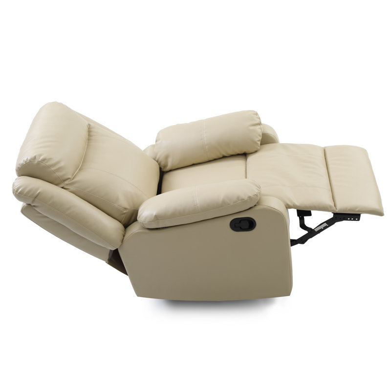 Boston Faux Leather Recliner, Putty Faux Leather
