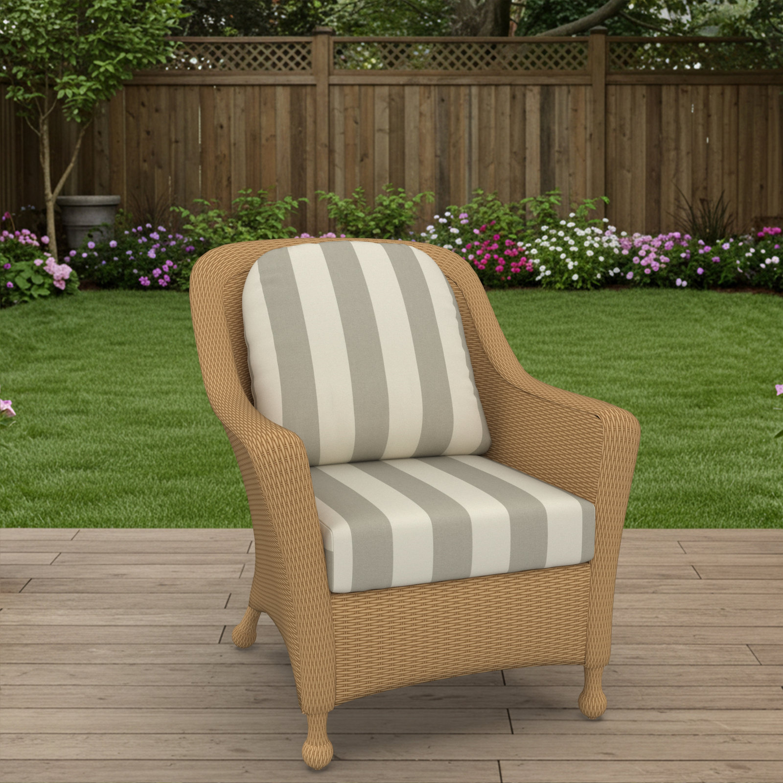 Amala 22" Sunbrella® Seat and Back Cushion, Sunbrella Solana Seagull