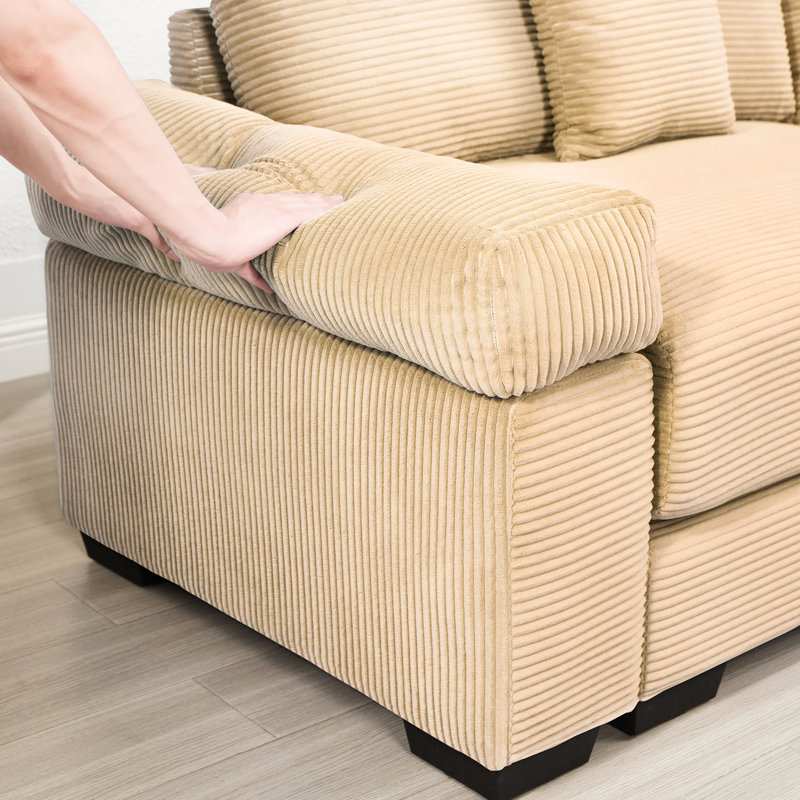 Canapé modulaire surdimensionné en forme de L de 92 po avec siège profond, large et mobile pour se prélasser dans une ambiance détendue