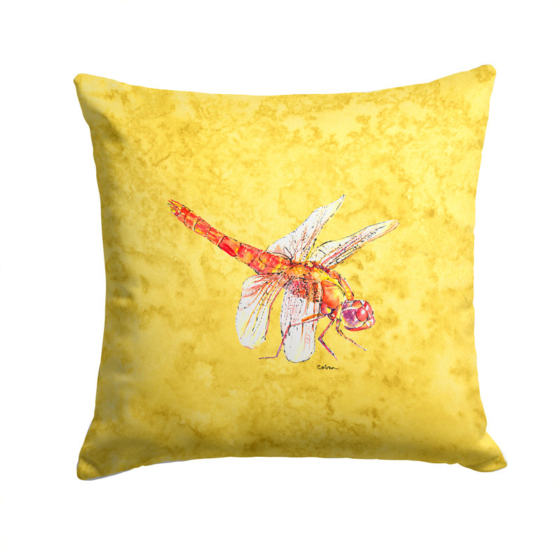 Dragonfly Geometric Outdoor Throw Pillow, 14" x 14", Square