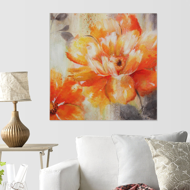 « orange broyage ii »-impression sur toile tendue, H 24 po x l 24 po x P 1,5 po