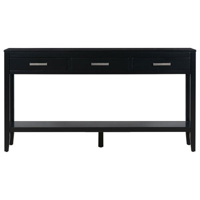 U_STYLE 59.1'' Farmhouse Entryway Table With 3 Drawers