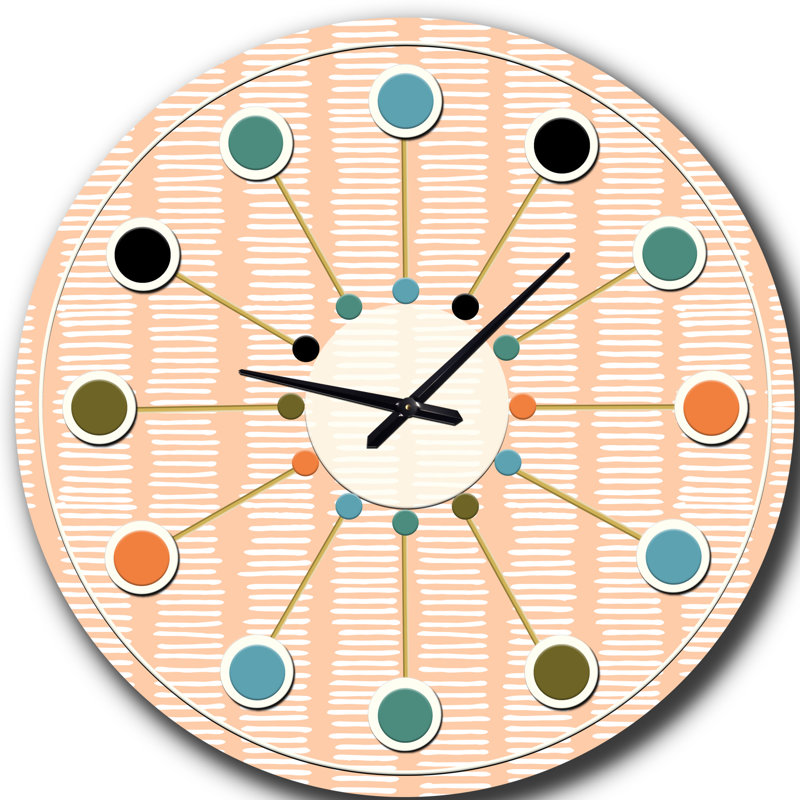 Horloge murale rétro Mid-Century, Moyenne