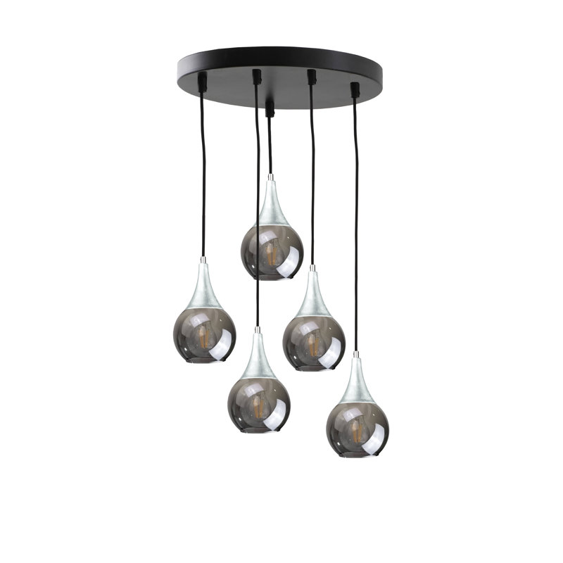 Creekmore 5 - Light Cluster Pendant, Grey, Black/Silver