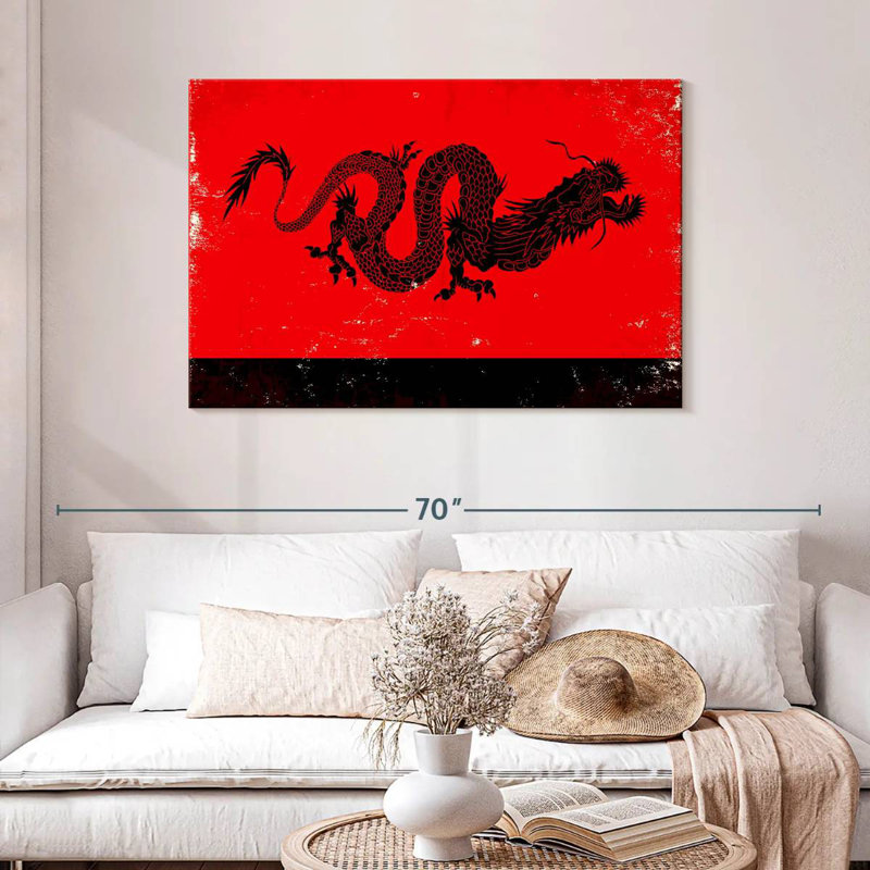 Dragon oriental, H 30 po x l 45 po