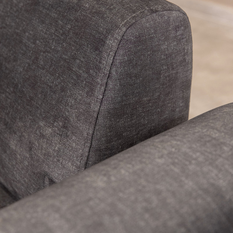 Canapé-lit rembourré 86,6 po Haylo, 100 % polyester gris