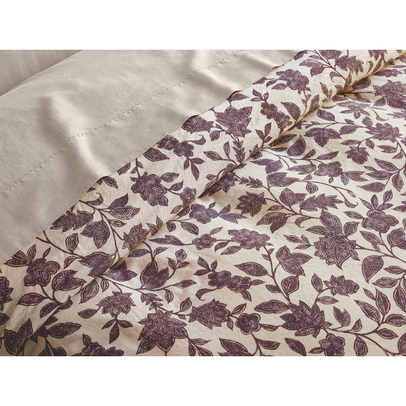 Ophelia Print Duvet Cover Full/Queen Midnight Indigo, Full/Queen, Mulberry