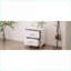 Table de chevet blanche ultra brillante avec 2 tiroirs Poignées en métal pour chambre à coucher