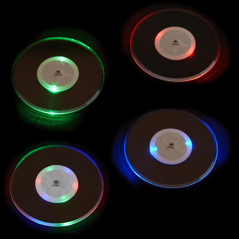Multicolor LED Light-Up Drink Coasters Set of 4
