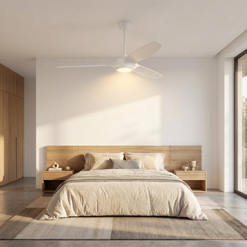 Selen Smart LED Ceiling Fan, Matte White, Matte White, 60" Wide