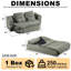 Canapé-lit pliable convertible 2-en-1 en velours côtelé avec couverture multifonctionnelle-1868172242