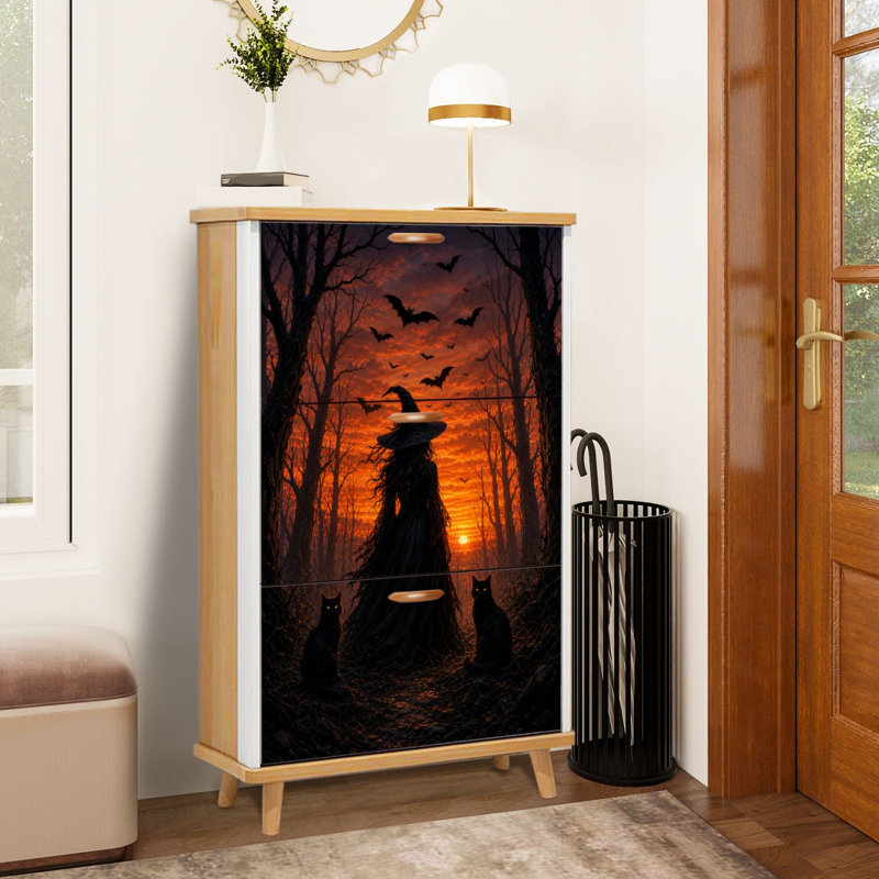 Armoire de rangement pour chaussures avec 3 tiroirs rabattables pour organisateur de rangement pour chaussures Silhouette