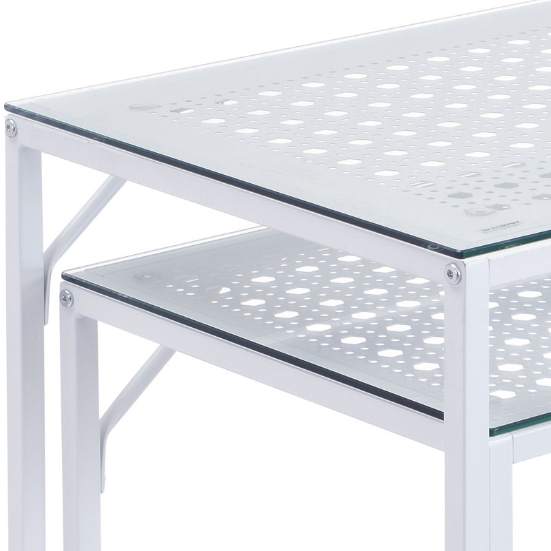 100cm Glass Top Console Table, White