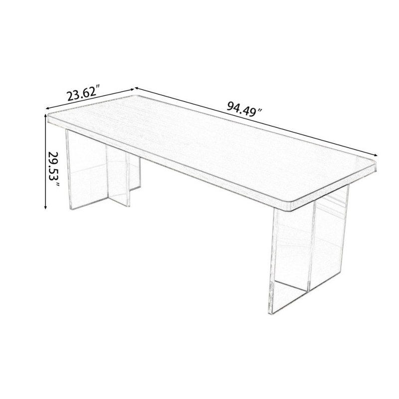 Walnut Rectangular Solid Wood desks, 29.53" H x 94.49" W x 23.62" D