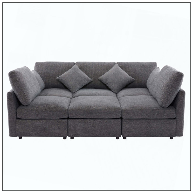 U-Shaped L-Shaped Modular Sofa Bed Ottoman USB Ports