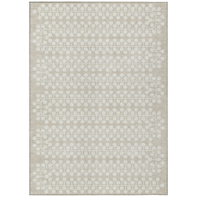 Machine Washable Indoor/Outdoor Gursevak ACN2247 Geometric Rug, Rectangle 8' x 10'