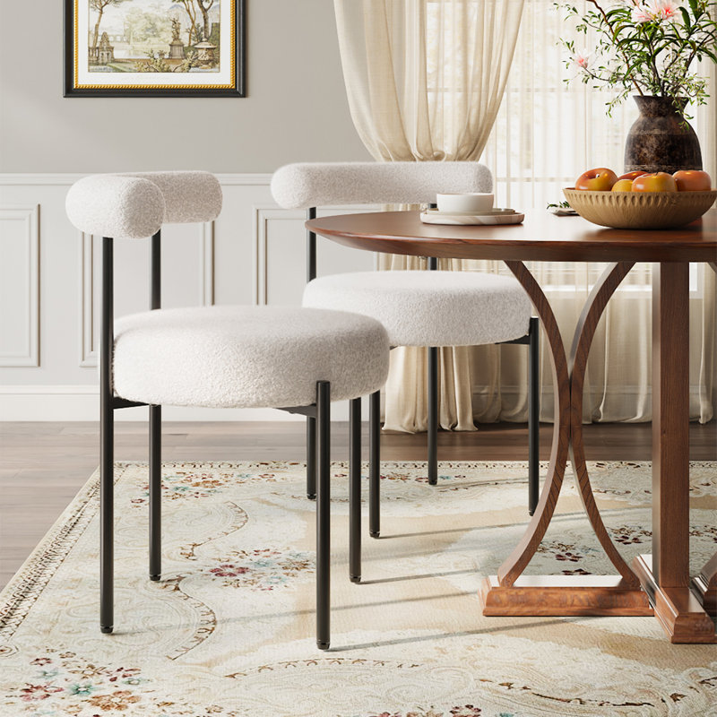 48cm H Upholstered Back Side Chair in White