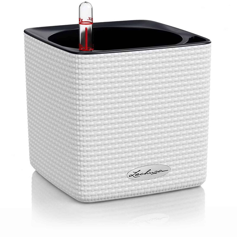 Boîte à fleurs carrée en plastique avec indicateur de niveau d'eau Cube Color 16