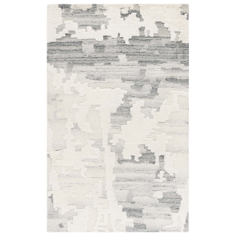 Casablanca 444 Hand Tufted Wool Pile Abstract Rug, Rectangle 5' x 8'