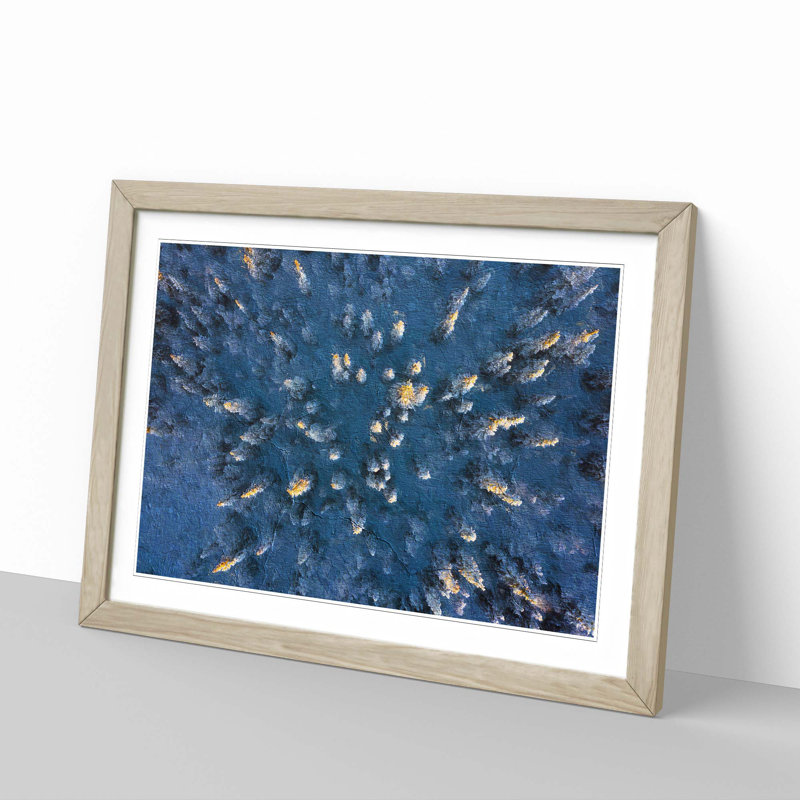 Snow Covered Forest - Picture Frame Painting Print, Oak Framed, 27cm H x 36cm W x 2cm D