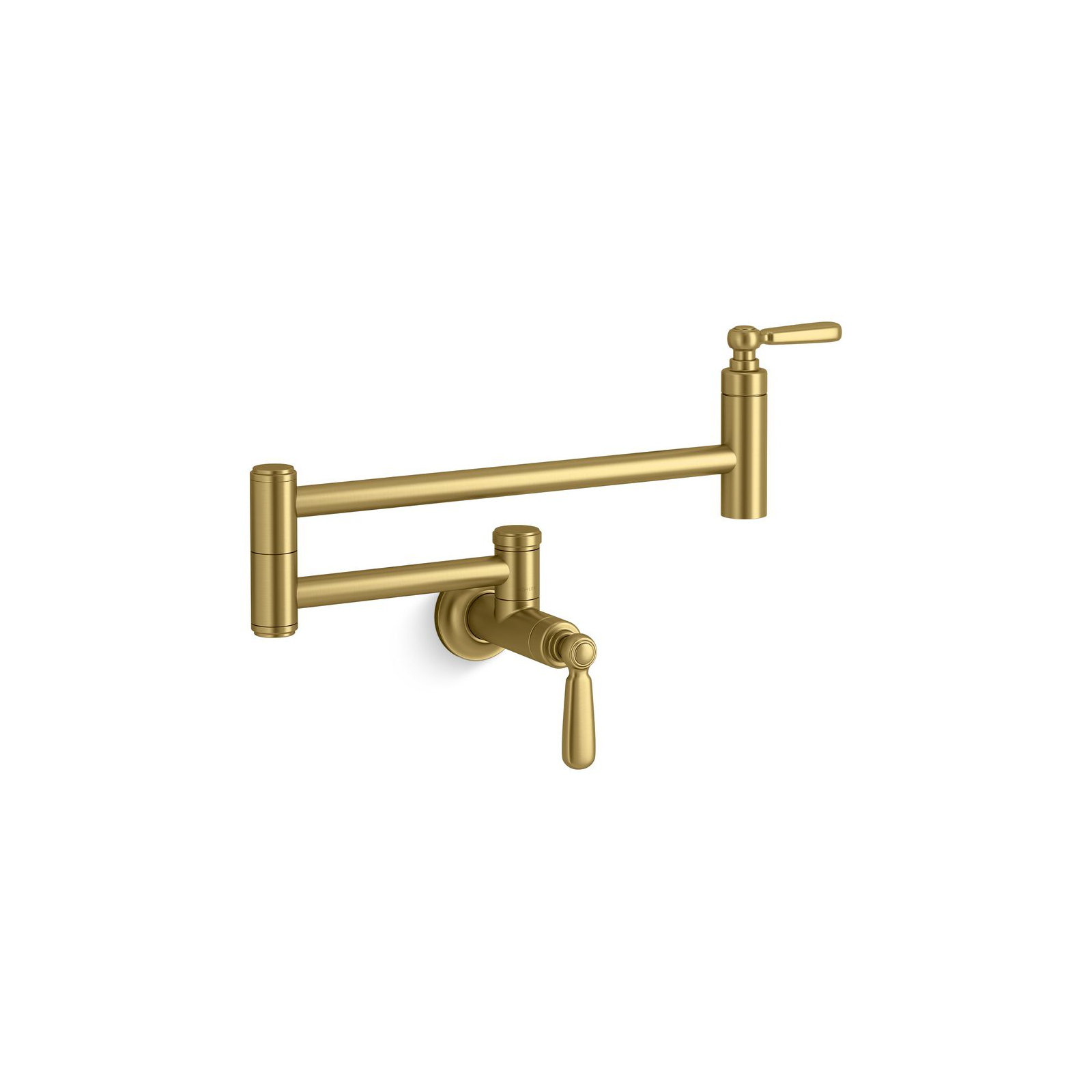 Edalyn by Studio McGee Wall-Mount Pot Filler, Vibrant Brushed Moderne Brass