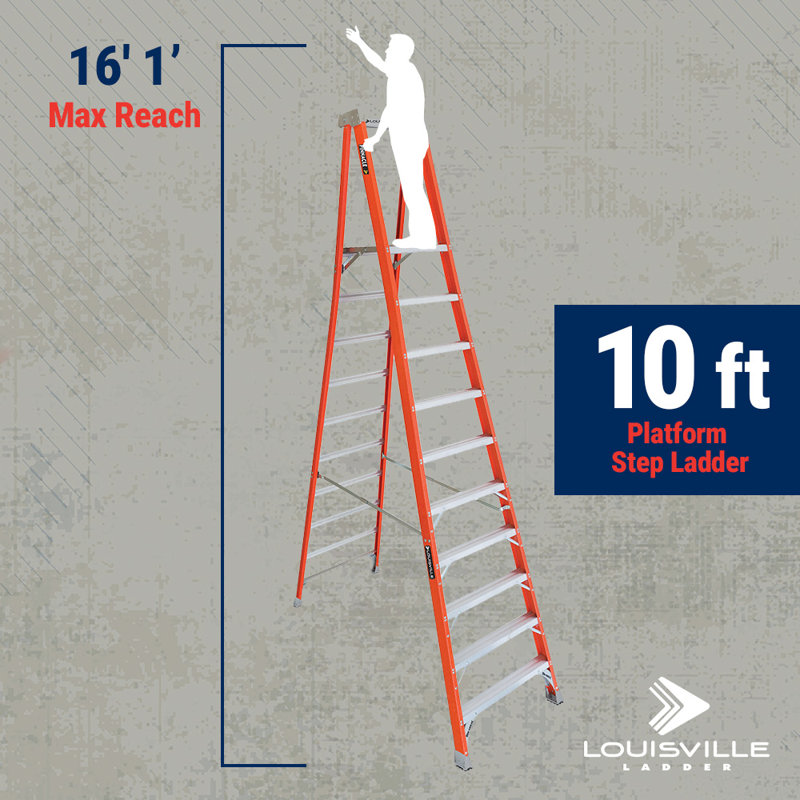 10 ft. Fiberglass Pinnacle Platform Ladder with 300 lbs. Load Capacity Type IA Duty Rating