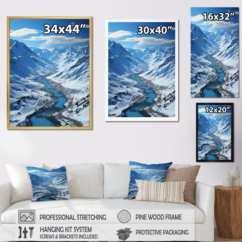 Burchinal Alaska Glacial Flow II - impression, H 20 po x l 12 po x P 1 po, Cadre photo noir