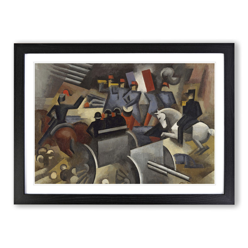 Artillery by Roger De La Fresnaye - Picture Frame Painting, Black Framed, 27cm H x 36cm W x 2cm D