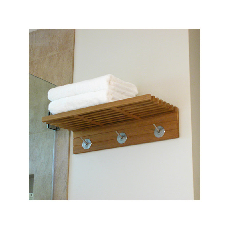 Westminster Teak Teak Accent Shelf with Hooks