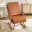 Chaise berçante en similicuir avec fauteuil inclinable de style Mid-Century, fauteuil inclinable rembourré et confortable-116186927